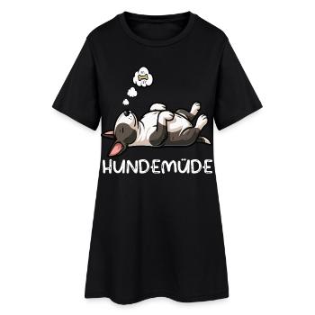 Hundemüde Miniatur Bullterrier Bully Bullterrier - Frauen T-Shirt-Kleid - Schwarz - Vorne