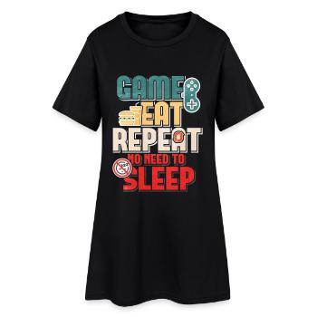Citation de Game Eat Repeat No Sleep Gamer - Robe T-shirt Femme - noir - Devant