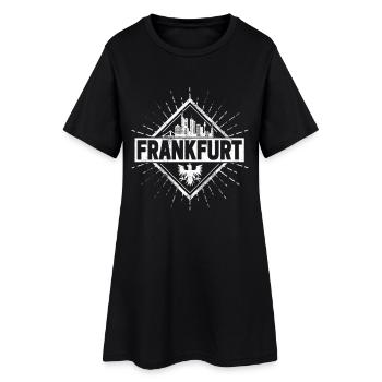 Souvenir rétro de la skyline de la ville de Francfort, Allemagne - Robe T-shirt Femme - noir - Devant