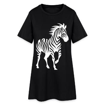 Zebra Silhouette Black & White - Women’s T-Shirt Dress - black - Front