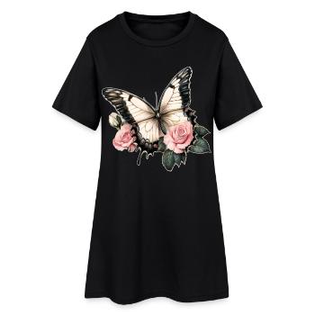 Vintage papillon - Robe T-shirt Femme - noir - Devant
