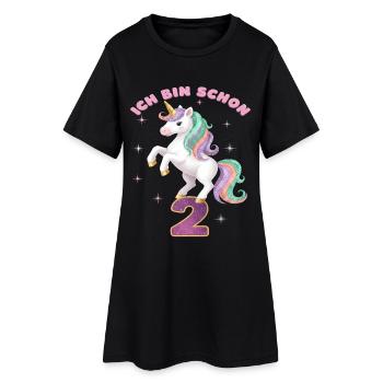 3. Geburtstag Einhorn Mädchen Ich bin schon 3 - Frauen T-Shirt-Kleid - Schwarz - Vorne