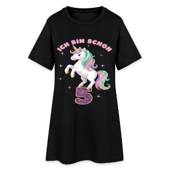 6. Geburtstag Einhorn Mädchen Ich bin schon 6 - Frauen T-Shirt-Kleid - Schwarz - Vorne