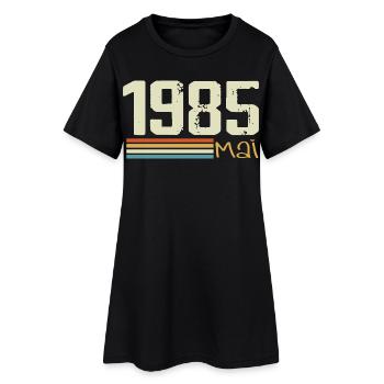 Mai 1985 - Robe T-shirt Femme - noir - Devant