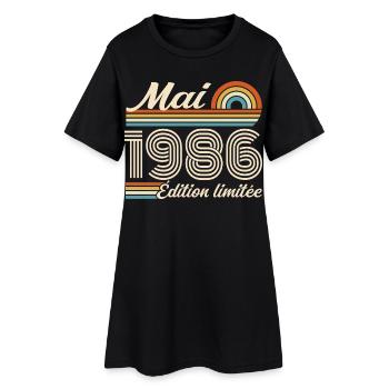 Mai 1986 - Robe T-shirt Femme - noir - Devant