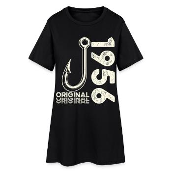 Cadeau pour le 70e anniversaire Pêcheur Pêcheur 1956 - Robe T-shirt Femme - noir - Devant