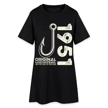 75e anniversaire cadeau Pêcheur pêcheur 1951 - Robe T-shirt Femme - noir - Devant