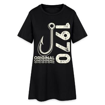 Cadeau pour le 56e anniversaire Pêcheur Pêcheur Années 1970 - Robe T-shirt Femme - noir - Devant