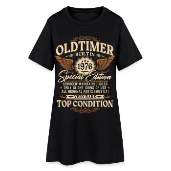 Oldtimer 1976 Jahrgang Vintage Geburtstag Geschenk - Frauen T-Shirt-Kleid - Schwarz - Vorne