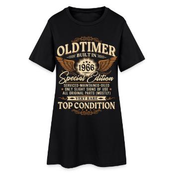 Oldtimer 1966 Jahrgang Vintage Geburtstag Geschenk - Frauen T-Shirt-Kleid - Schwarz - Vorne