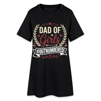 Papa des filles en infériorité numérique Papa fille dit - Robe T-shirt Femme - noir - Devant