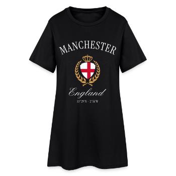 Couronne des armoiries de Manchester en Angleterre – Souvenir de voyage - Robe T-shirt Femme - noir - Devant