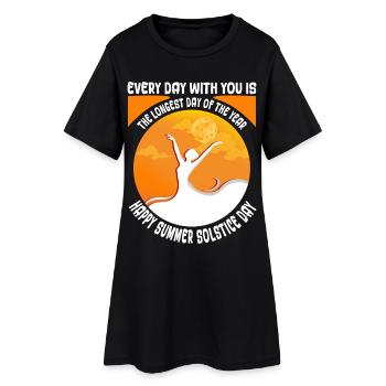 Litha Pagan: Sommersonnenwende, Mittsommer, Mittsommer, Mittsommer. - Frauen T-Shirt-Kleid - Schwarz - Vorne