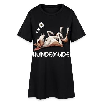 Hundemüde Podenco Podencos Podencoliebhaber  - Frauen T-Shirt-Kleid - Schwarz - Vorne