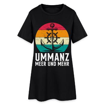 Ostsee Urlaub MEER UND MEHR Lustiges - Frauen T-Shirt-Kleid - Schwarz - Vorne