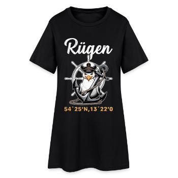 INSEL RÜGEN OSTSEE Rügen Urlaub Lustiges - Frauen T-Shirt-Kleid - Schwarz - Vorne