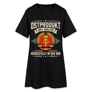 Ostprodukt DDR 100 Prozent Qualität Ostalgie - Frauen T-Shirt-Kleid - Schwarz - Vorne