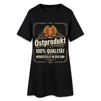 Ostprodukt DDR 100 Prozent Qualität Nostalgie - Frauen T-Shirt-Kleid - Schwarz - Vorne