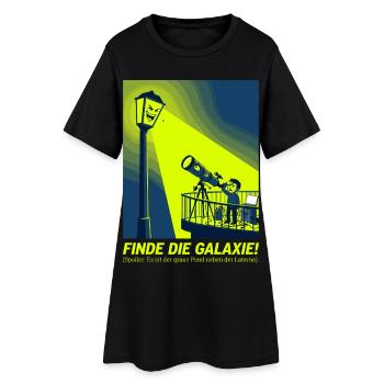 Lichtverschmutzung Astronomie Teleskop Humor Desig - Frauen T-Shirt-Kleid - Schwarz - Vorne