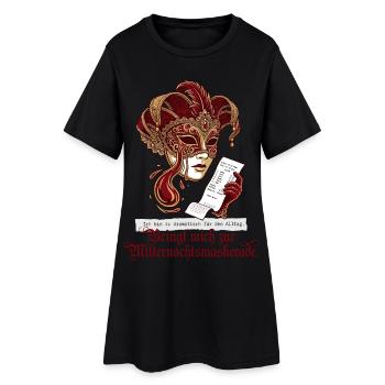 Dramatisches Mitternachtsmaskerade Design für Buch - Frauen T-Shirt-Kleid - Schwarz - Vorne