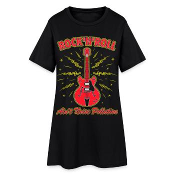 Rock 'n' Roll ist keine Lärmbelastung - Frauen T-Shirt-Kleid - Schwarz - Vorne