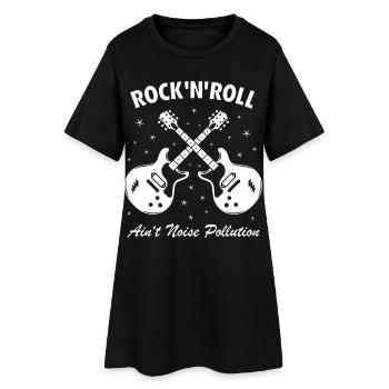 Rock 'n' Roll ist keine Lärmbelastung - Frauen T-Shirt-Kleid - Schwarz - Vorne