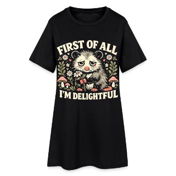 Charming opossum - Women’s T-Shirt Dress - black - Front
