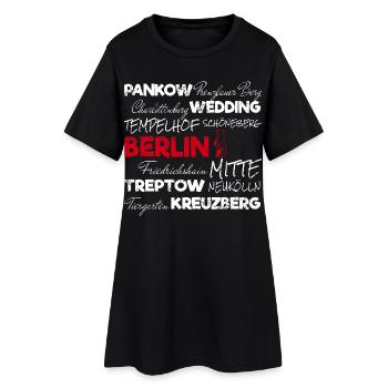 Berlin Retro Stadt und Bär Vintage Urlaub Souvenir - Frauen T-Shirt-Kleid - Schwarz - Vorne