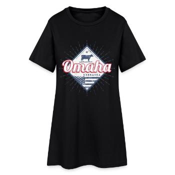 Souvenir des États-Unis à Omaha City, Nebraska - Robe T-shirt Femme - noir - Devant