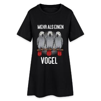 Mehr als einen Vogel Graupapagei Papagei Papageien - Frauen T-Shirt-Kleid - Schwarz - Vorne