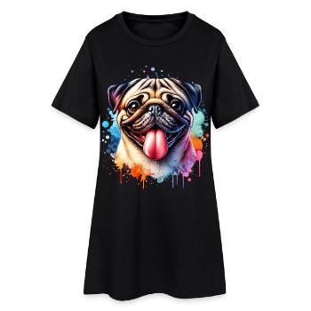 Motif Carlin - Robe T-shirt Femme - noir - Devant