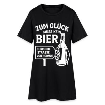 Bier Spruch Bierflasche  Strasse von Hormus - Frauen T-Shirt-Kleid - Schwarz - Vorne