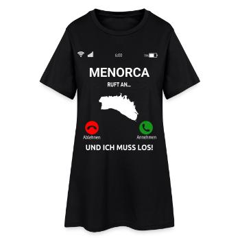 Menorca Ruft An Urlaub Balearen Insel Idee - Frauen T-Shirt-Kleid - Schwarz - Vorne