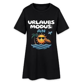 Urlaubsmodus An Strand Sonne Meer Reise Idee - Frauen T-Shirt-Kleid - Schwarz - Vorne