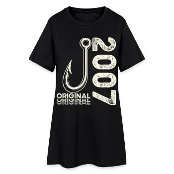19. Geburtstag Geschenk Angler Angeln Mann 2007 - Frauen T-Shirt-Kleid - Schwarz - Vorne
