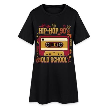 Hip Hop 90s Oldschool Cassette Retro - Women’s T-Shirt Dress - black - Front