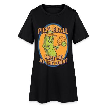 Joueur drôle de pickleball : retrouve-moi au terrain - Robe T-shirt Femme - noir - Devant