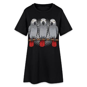 African grey parrot parrot owner parrot keeper - Women’s T-Shirt Dress - black - Front