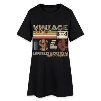 1946 Vintage Rétro Cadeau D'anniversaire - Robe T-shirt Femme - noir - Devant