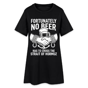 Fortunately No Beer Strait of Hormuz Handshake - Women’s T-Shirt Dress - black - Front