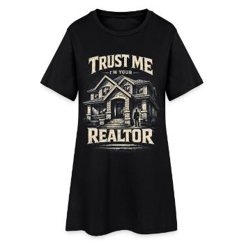 Agent immobilier Courtier Crois-moi, je suis ton agent immobilier - Robe T-shirt Femme - noir - Devant
