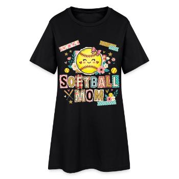 Note de rançon Maman de softball Mère - Robe T-shirt Femme - noir - Devant