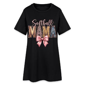 Softball Mama Coquette Léopard Bow - Robe T-shirt Femme - noir - Devant