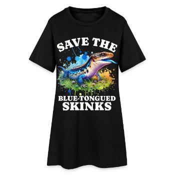 Sauvez le scinque à langue bleue - Robe T-shirt Femme - noir - Devant