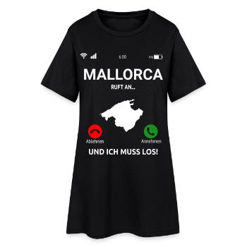 Mallorca Ruft An Urlaub Outfit Reise Malle Idee - Frauen T-Shirt-Kleid - Schwarz - Vorne