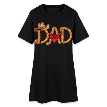 Meilleur design de corde western Daddy Cowboy - Robe T-shirt Femme - noir - Devant