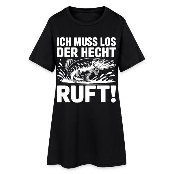 Hecht Angeln Humor - Frauen T-Shirt-Kleid - Schwarz - Vorne