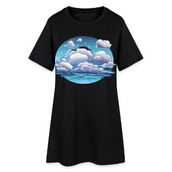 Mer de nuages au-dessus de l’océan - Robe T-shirt Femme - noir - Devant