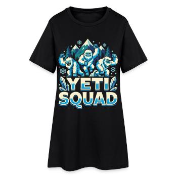 Yeti Squad Winter Schnee Monster Lustig - Frauen T-Shirt-Kleid - Schwarz - Vorne