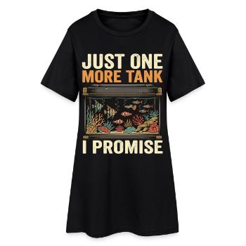 Poisson d’aquarium disant « cadeau » drôle - Robe T-shirt Femme - noir - Devant